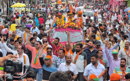 बीकानेर : चुनाव प्रचार का अंतिम दिन भाजपा प्रत्याशी का हुआ जगह -जगह स्वागत