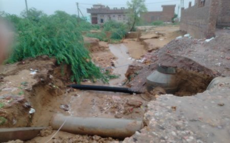 बीकानेर के तिलककनगर वार्ड नमंबर 10 में भारी बारिश से बहुत बुरे हालात, कई घरों में पानी घुसा,गिरिराज सिंह चारण ने बताया कि*
