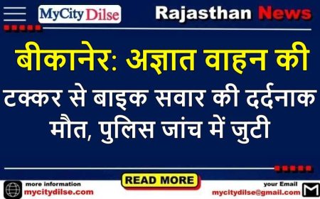 बीकानेर: अज्ञात वाहन की टक्कर से बाइक सवार की दर्दनाक मौत, पुलिस जांच में जुटी