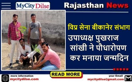 विप्र सेना बीकानेर संभाग उपाध्यक्ष पुखराज सांखी ने पौधारोपण कर मनाया जन्मदिन