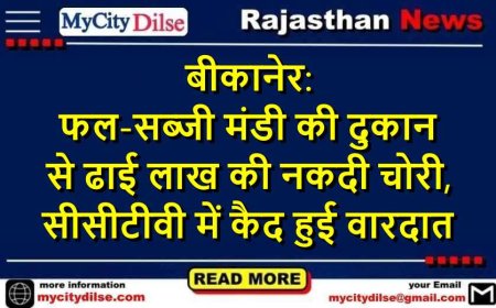 बीकानेर: फल-सब्जी मंडी की दुकान से ढाई लाख की नकदी चोरी, सीसीटीवी में कैद हुई वारदात