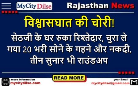 विश्वासघात की चोरी!: सेठजी के घर रुका रिश्तेदार, चुरा ले गया 20 भरी सोने के गहने और नकदी, तीन सुनार भी राउंडअप
