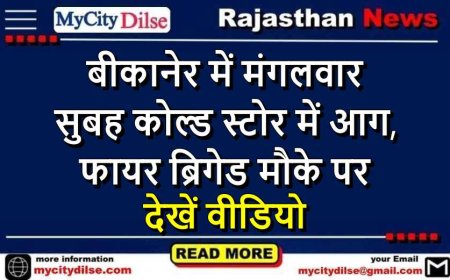 बीकानेर में मंगलवार सुबह कोल्ड स्टोर में आग, फायर ब्रिगेड मौके पर, देखें वीडियो