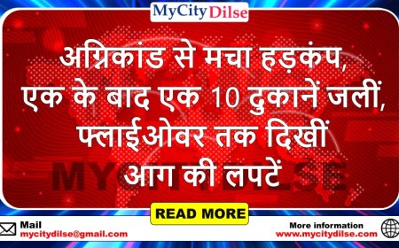 अग्निकांड से मचा हड़कंप, एक के बाद एक 10 दुकानें जलीं, फ्लाईओवर तक दिखीं आग की लपटें