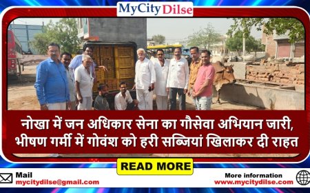 नोखा में जन अधिकार सेना का गौसेवा अभियान जारी, भीषण गर्मी में गोवंश को हरी सब्जियां खिलाकर दी राहत