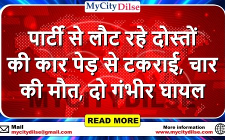 पार्टी से लौट रहे दोस्तों की कार पेड़ से टकराई, चार की मौत, दो गंभीर घायल