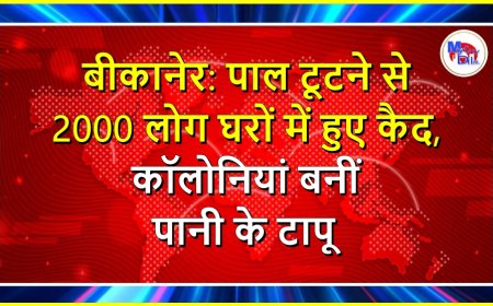 बीकानेर: पाल टूटने से 2000 लोग घरों में हुए कैद, कॉलोनियां बनीं पानी के टापू
