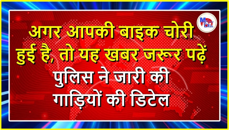 अगर आपकी बाइक चोरी हुई है, तो यह खबर जरूर पढ़ें, पुलिस ने जारी की गाड़ियों की डिटेल