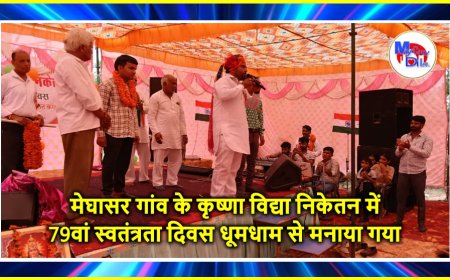 मेघासर गांव के कृष्णा विद्या निकेतन में 79वां स्वतंत्रता दिवस धूमधाम से मनाया गया