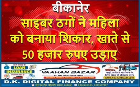 बीकानेर: साइबर ठगों ने महिला को बनाया शिकार, खाते से 50 हजार रुपए उड़ाए