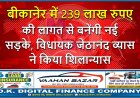 बीकानेर में 239 लाख रुपए की लागत से बनेंगी नई सड़के, विधायक जेठानंद व्यास ने किया शिलान्यास