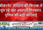 बीकानेर: वारदात की फिराक में घूम रहे चार अपराधी गिरफ्तार, पुलिस की बड़ी कार्रवाई