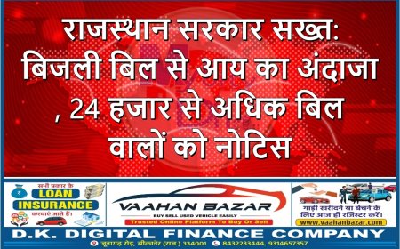 राजस्थान सरकार सख्त: बिजली बिल से आय का अंदाजा, 24 हजार से अधिक बिल वालों को नोटिस
