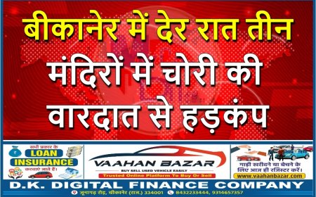 बीकानेर में देर रात तीन मंदिरों में चोरी की वारदात से हड़कंप