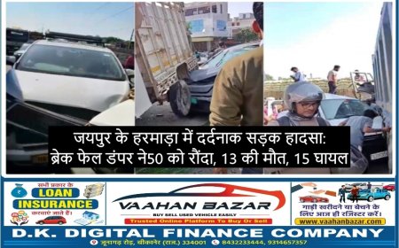 जयपुर के हरमाड़ा में दर्दनाक सड़क हादसा: ब्रेक फेल डंपर ने 50 को रौंदा, 13 की मौत, 15 घायल