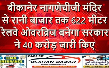 बीकानेर: नागणेचीजी मंदिर से रानी बाजार तक 622 मीटर रेलवे ओवरब्रिज बनेगा, सरकार ने 40 करोड़ जारी किए