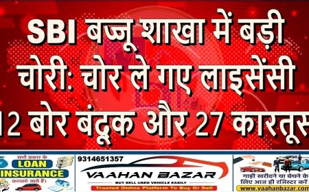 SBI बज्जू शाखा में बड़ी चोरी: चोर ले गए लाइसेंसी 12 बोर बंदूक और 27 कारतूस