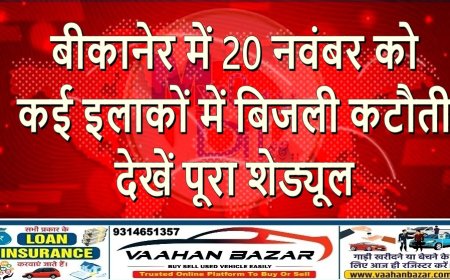 बीकानेर में 20 नवंबर को कई इलाकों में बिजली कटौती: देखें पूरा शेड्यूल