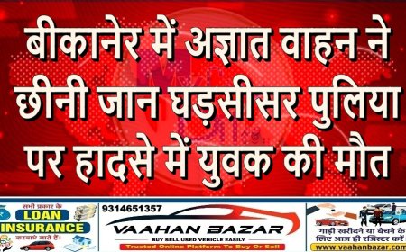 बीकानेर में अज्ञात वाहन ने छीनी जान: घड़सीसर पुलिया पर हादसे में युवक की मौत