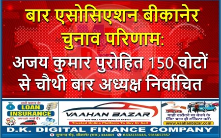 बार एसोसिएशन बीकानेर चुनाव परिणाम: अजय कुमार पुरोहित 150 वोटों से चौथी बार अध्यक्ष निर्वाचित
