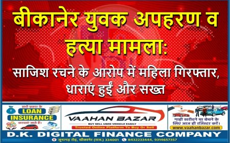 बीकानेर युवक अपहरण व हत्या मामला: साजिश रचने के आरोप में महिला गिरफ्तार, धाराएं हुईं और सख्त