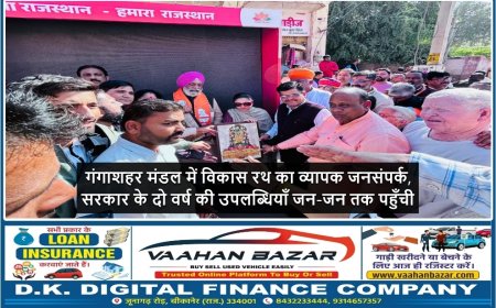 गंगाशहर मंडल में विकास रथ का व्यापक जनसंपर्क, सरकार के दो वर्ष की उपलब्धियाँ जन-जन तक पहुँची