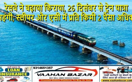 रेलवे ने बढ़ाया किराया, 26 दिसंबर से ट्रेन यात्रा महंगी; स्लीपर और एसी में प्रति किमी 2 पैसा अधिक