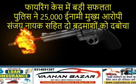 फायरिंग केस में बड़ी सफलता: पुलिस ने 25,000 ईनामी मुख्य आरोपी संजय नायक सहित दो बदमाशों को दबोचा