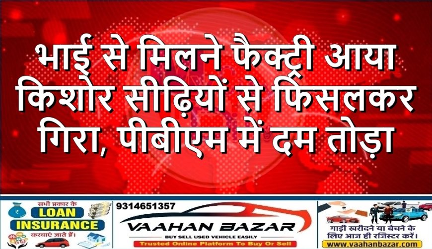 भाई से मिलने फैक्ट्री आया किशोर सीढ़ियों से फिसलकर गिरा, पीबीएम में दम तोड़ा