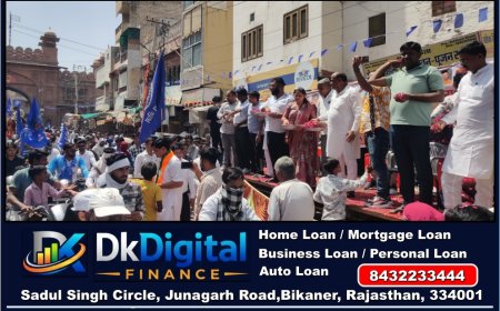 बीकानेर में बाबा साहब अंबेडकर जयंती पर भाजपा गंगाशहर मंडल के सेवा कार्यक्रम, महारैली में पुष्प वर्षा