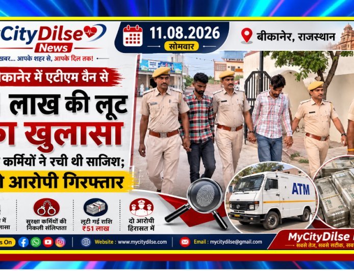 बीकानेर में ATM वैन से 51 लाख की लूट का खुलासा, सुरक्षा कर्मियों ने रची थी साजिश; दो आरोपी गिरफ्तार