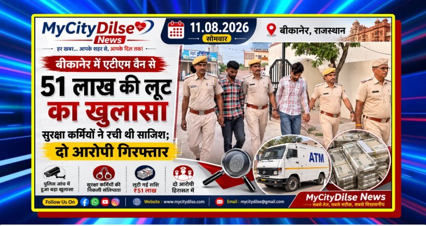 बीकानेर में ATM वैन से 51 लाख की लूट का खुलासा, सुरक्षा कर्मियों ने रची थी साजिश; दो आरोपी गिरफ्तार