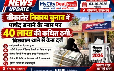 बीकानेर निकाय चुनाव में पार्षद बनाने के नाम पर 40 लाख की कथित ठगी, बिछवाल थाने में केस दर्ज
