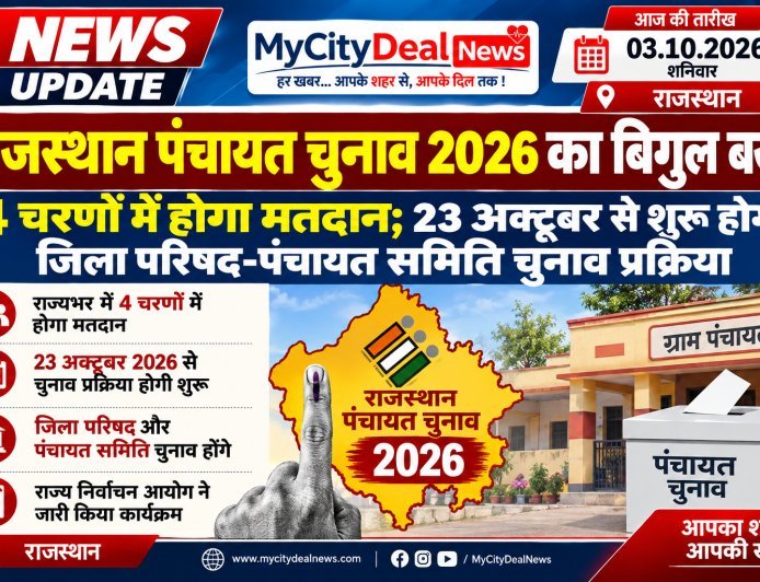 राजस्थान पंचायत चुनाव 2026 का बिगुल बजा, 4 चरणों में होगा मतदान; 23 अक्टूबर से शुरू होगी जिला परिषद-पंचायत समिति चुनाव प्रक्रिया