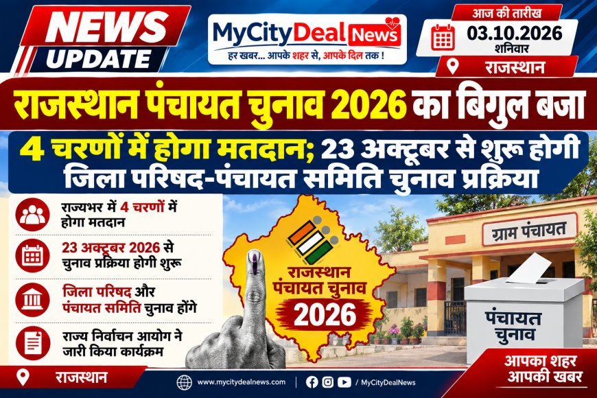 राजस्थान पंचायत चुनाव 2026 का बिगुल बजा, 4 चरणों में होगा मतदान; 23 अक्टूबर से शुरू होगी जिला परिषद-पंचायत समिति चुनाव प्रक्रिया